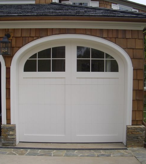 Graceful curved garage doors